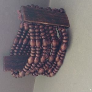 Vintage beaded wood bracelet